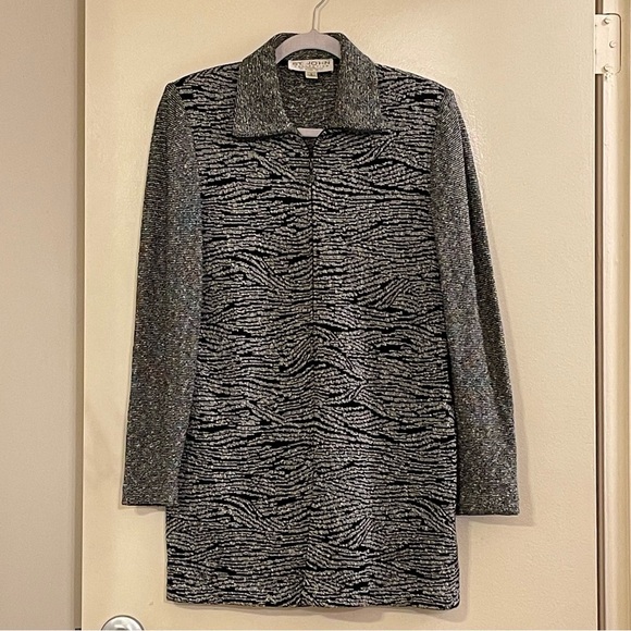 ST. JOHN COLLECTION by MARIE GRAY Knitted Zip Up Sweater Blazer Jacket - Picture 1 of 6